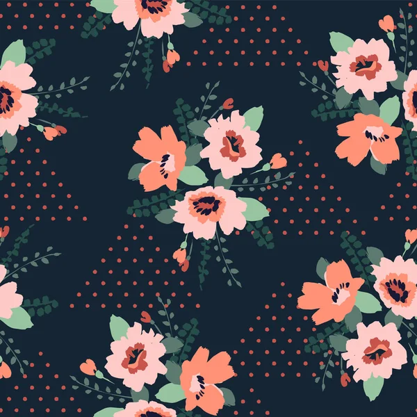 Floral abstrakte nahtlose Muster. Vektordesign für unterschiedliche Oberflächen. — Stockvektor