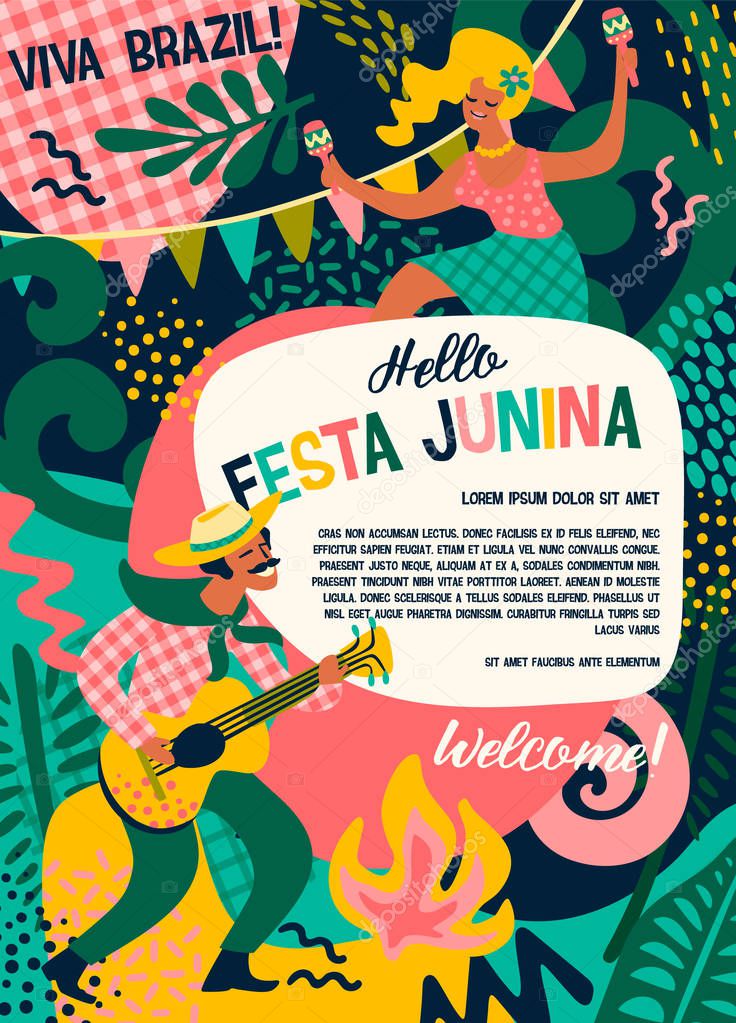 Latin American holiday, the June party of Brazil. Festa Junina.