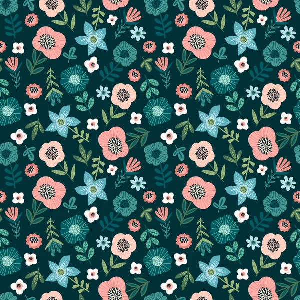 Florales nahtloses Muster. Vektordesign für Papier, Einband, Stoff, Inneneinrichtung — Stockvektor