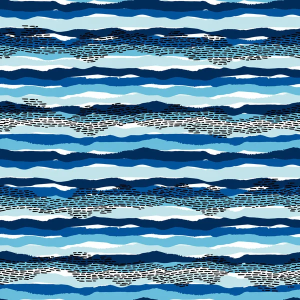 Patrón sin costura de mar vectorial con texturas dibujadas a mano. Diseño abstracto moderno — Vector de stock