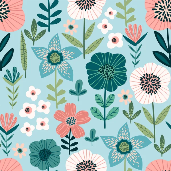 Florales nahtloses Muster. Vektordesign für Papier, Einband, Stoff, Inneneinrichtung — Stockvektor