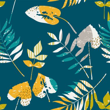 Dokular soyut çiçek seamless modeli son moda el ile çizilmiş.