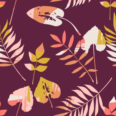 Dokular soyut çiçek seamless modeli son moda el ile çizilmiş.