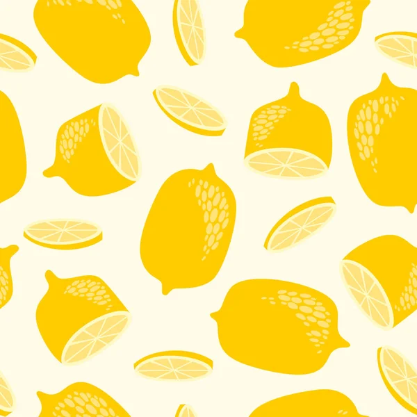 Modèle vectoriel sans couture avec des citrons. Textures dessinées à la main à la mode . — Image vectorielle