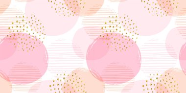 Daireler ile soyut geometrik dikişsiz desen. Vektör