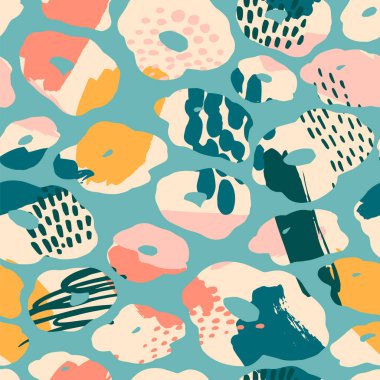 Soyut çiçek dikişsiz desen. Modern soyut tasarım