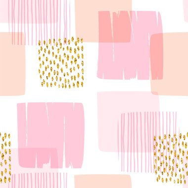 Kareler ile soyut geometrik dikişsiz desen. Modern tasarım