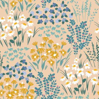 Çiçeksel, soyut, pürüzsüz desen. Farklı surfaslar için vektör tasarımı.