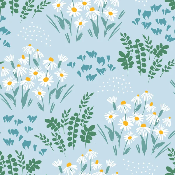 Floral abstract seamless pattern. Vector design for different surfases. — Stock Vector