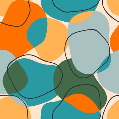 Soyut şekilli basit geometrik dikişsiz desen. Moda el çizimi dokular.