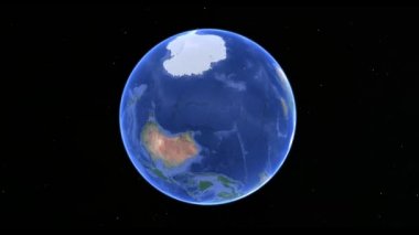 3 boyutlu yıldızlara karşı uzayda dönen gezegen.