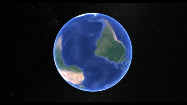 Forgó bolygó Föld az űrben csillagok ellen 3D — Stock videók