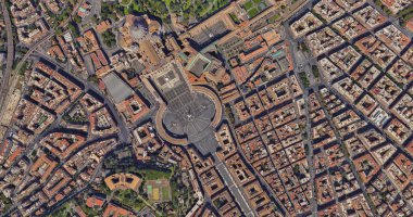 Vatikan 'daki St. Peters Bazilikası, kuşlar göz görünümünden