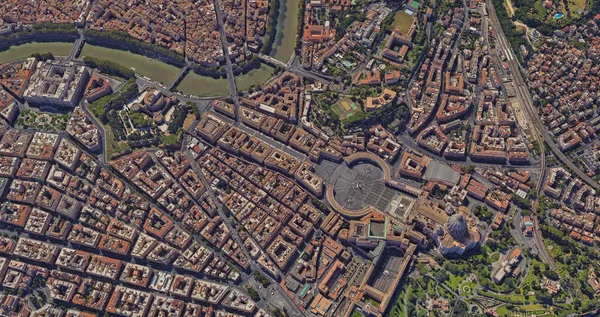 St. Peters Basilica in the Vatican from a birds eye view — Stock Photo, Image