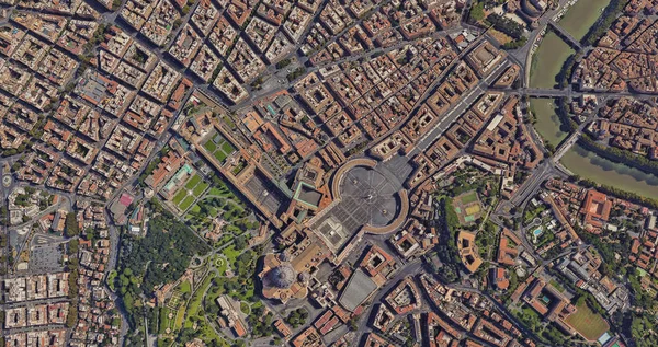 Basílica de San Pedro en el Vaticano desde una vista de pájaro —  Fotos de Stock