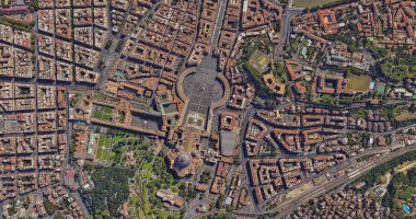 Vatikan 'daki St. Peters Bazilikası, kuşlar göz görünümünden