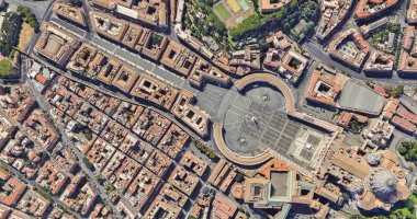 Uçuş yüksekliğinden Vatikan St Peters Kilisesi mahalle