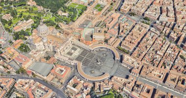 Uçuş yüksekliğinden Vatikan St Peters Kilisesi mahalle