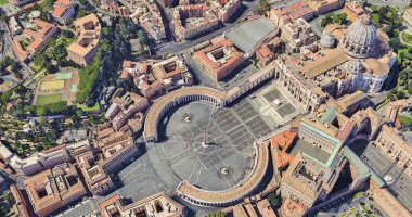 Uçuş yüksekliğinden Vatikan St Peters Kilisesi mahalle