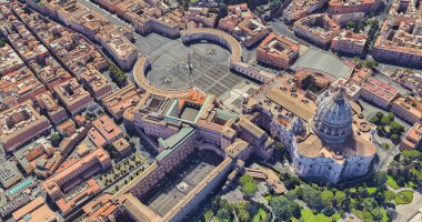 Uçuş yüksekliğinden Vatikan St Peters Kilisesi mahalle
