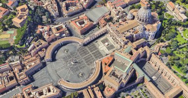 Uçuş yüksekliğinden Vatikan St Peters Kilisesi mahalle