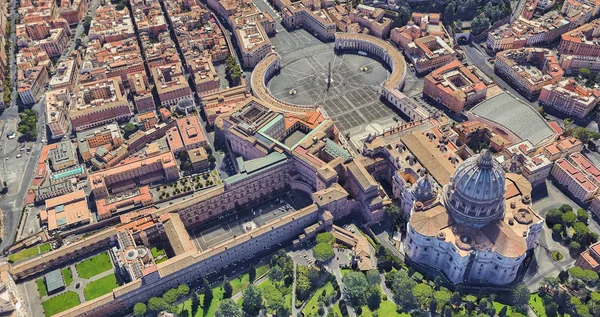 Neighborhood of St. Peters Church in the Vatican from a height of flight — Stock Photo, Image
