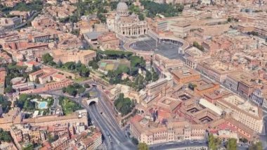 3d uçuş yüksekliğinden Vatikan'da St Peters Kilisesi Mahallesi