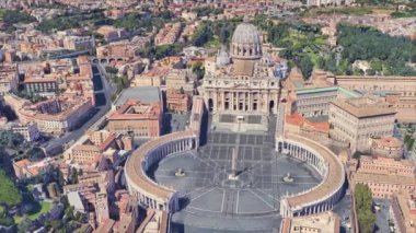 3d uçuş yüksekliğinden Vatikan'da St Peters Kilisesi Mahallesi