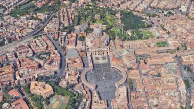 3d uçuş yüksekliğinden Vatikan'da St Peters Kilisesi Mahallesi