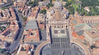 3d uçuş yüksekliğinden Vatikan'da St Peters Kilisesi Mahallesi