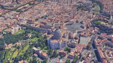 3d uçuş yüksekliğinden Vatikan'da St Peters Kilisesi Mahallesi
