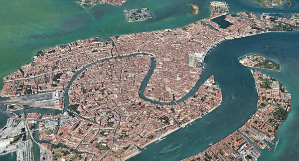 Venecia Italia desde la altitud del quadrocopter, Gran Canal, 2019 en 3D — Foto de Stock