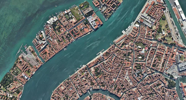 Venecia Italia desde la altitud del quadrocopter, Gran Canal, 2019 en 3D — Foto de Stock