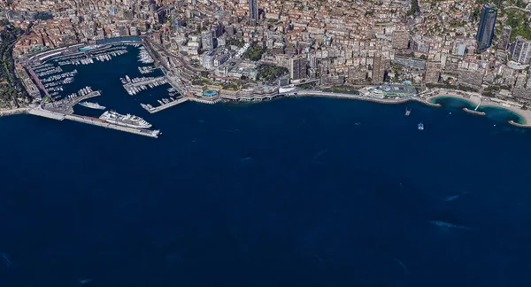 Ciudad de Mónaco al mediodía desde una altura de 3 d — Foto de Stock