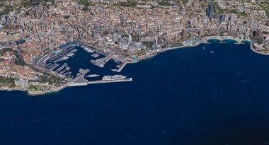 Monaco Monte Carlo en pahalı şehir öğleden sonra 3 d yükseklikte