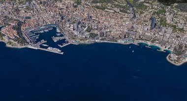 Monaco Monte Carlo en pahalı şehir öğleden sonra 3 d yükseklikte