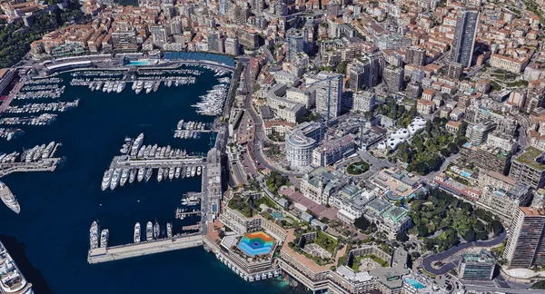 Najdroższe Miasto Monako Monte Carlo Południe Wysokości — Zdjęcie stockowe