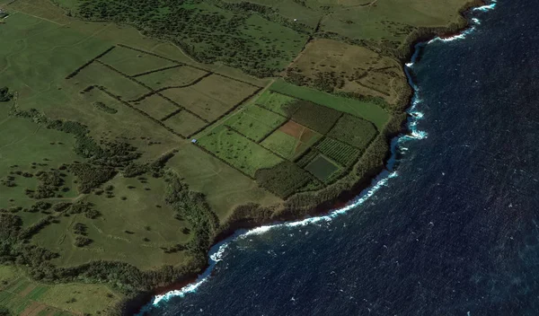 El relieve de la costa de la isla de Miami EE.UU. desde la vista de un pájaro —  Fotos de Stock