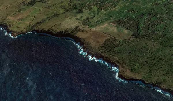 El relieve de la costa de la isla de Miami EE.UU. desde la vista de un pájaro — Foto de Stock