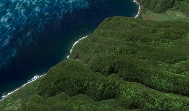 Miami Abd adasının sahilinin kuş bakışı görünümünden rahatlaması
