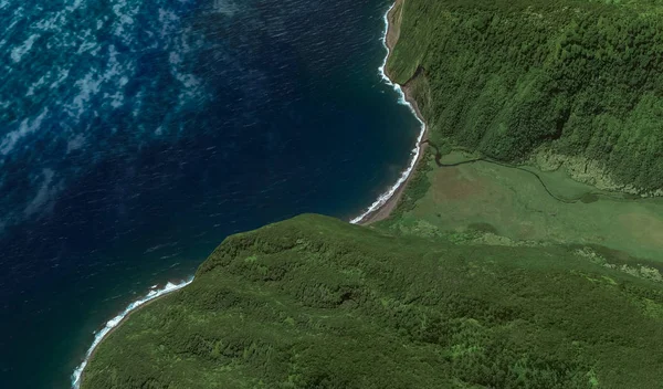 Рельеф побережья острова Майами США с высоты птичьего полета — стоковое фото