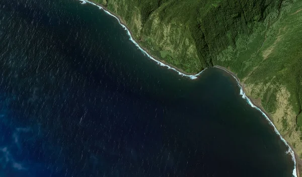 O relevo da costa da ilha de Miami EUA de uma vista de olhos de pássaros — Fotografia de Stock