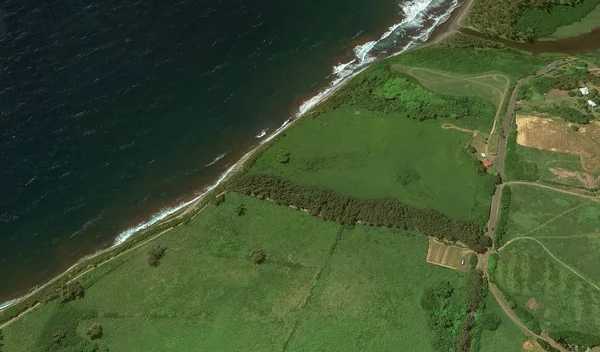 El relieve de la costa de la isla de Miami EE.UU. desde una vista de pájaro — Foto de Stock