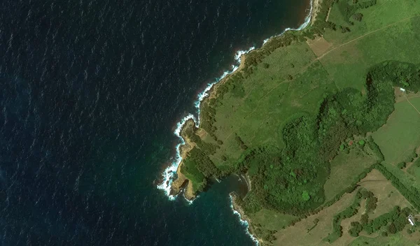 El relieve de la costa de la isla de Miami EE.UU. desde una vista de pájaro — Foto de Stock