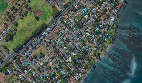 Lahaina Hawaii Abd sahili, 3d kuş bakışı görünümü