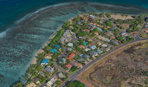 Costa de Lahaina Hawaii USA, vista de pájaro en 3D — Foto de Stock