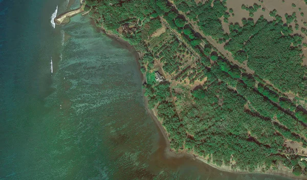 Costa de Lahaina Hawaii USA, vista de pájaro en 3D — Foto de Stock