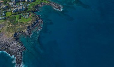 Lahaina Hawaii Abd sahili, 3d kuş bakışı görünümü