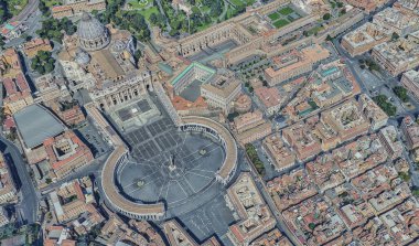 Vatikan'daki Aziz Petrus Bazilikası kuş bakışı