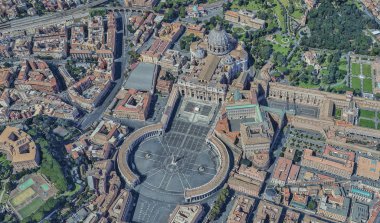 Vatikan'daki Aziz Petrus Bazilikası kuş bakışı